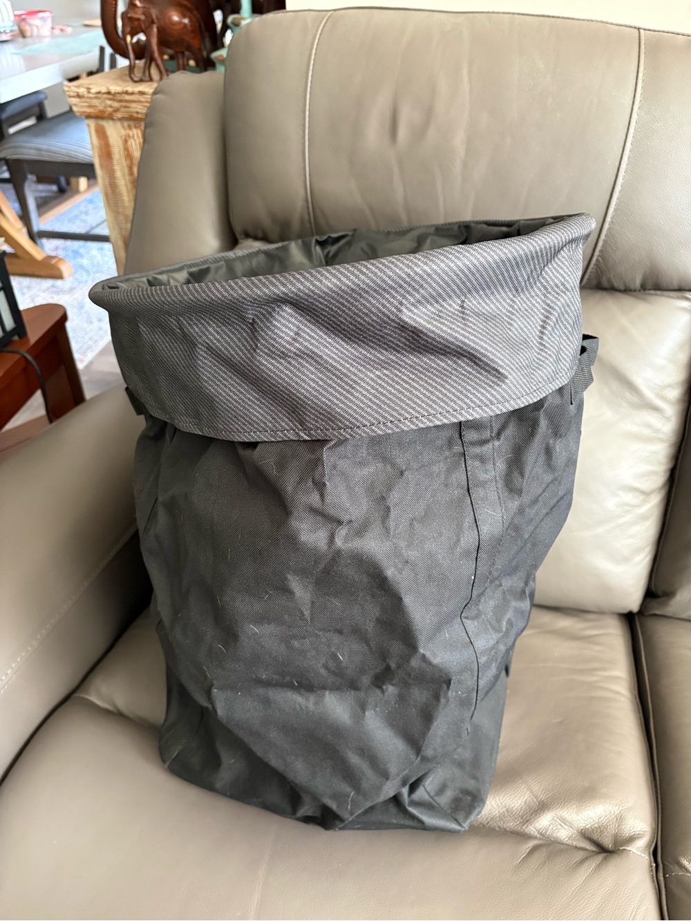 thirty-one Black Fabric Storage Bin with Gray Trim